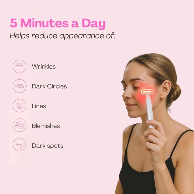 NP27 Premium Red Light Therapy Wand Neck and Face Massager Easy-to-Use Skin Care Tool for Wrinkle Reduction and Natural Glow