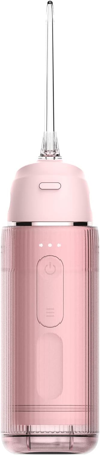 Water FlosserVinmax Portable Cordless Water Flossers for Teeth 3 Modes &amp IPX7 WaterproofMini Rechargeable Home &amp Travel Water Flossers4 Jet TipsBraces Bridges Care.Blue (Pink)