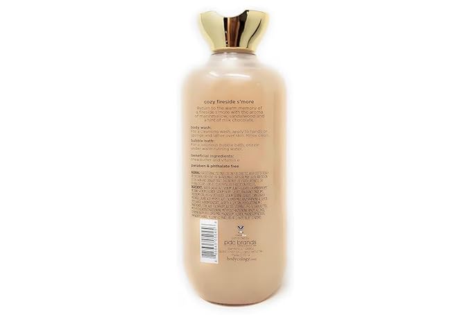 Cozy Fireside S'more 2 in 1 Body Wash &amp Bubble Bath 16 fl oz &amp Cozy Fireside S'more Butter Body Cream 8 oz (Pack of 2)