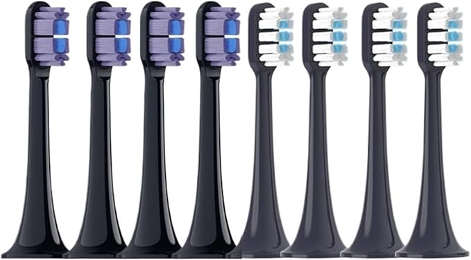 4/8PCS Replacement Brush Heads Compatible for MIJIA T700 Sonic Electric Toothbrush Bristle with Caps Sealed Pack(4 PCS White)