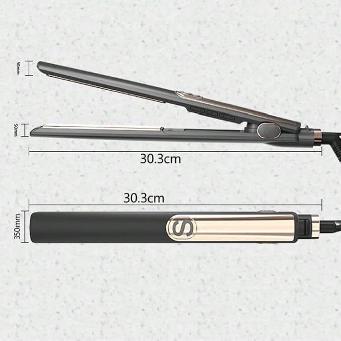 Professional 2-in-1 Hair Straightener and Curler Titanium Ceramic Plates LED Display Dual Voltage 100-240V Fast 15s Heat-up