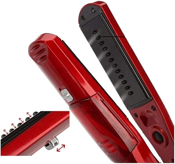 Hair Curling Iron Portable Travel Hair Curler Straightener in Women 2 in 1 Ceramic Curling Iron Flat Iron Hair Strengthening Comb Brush for