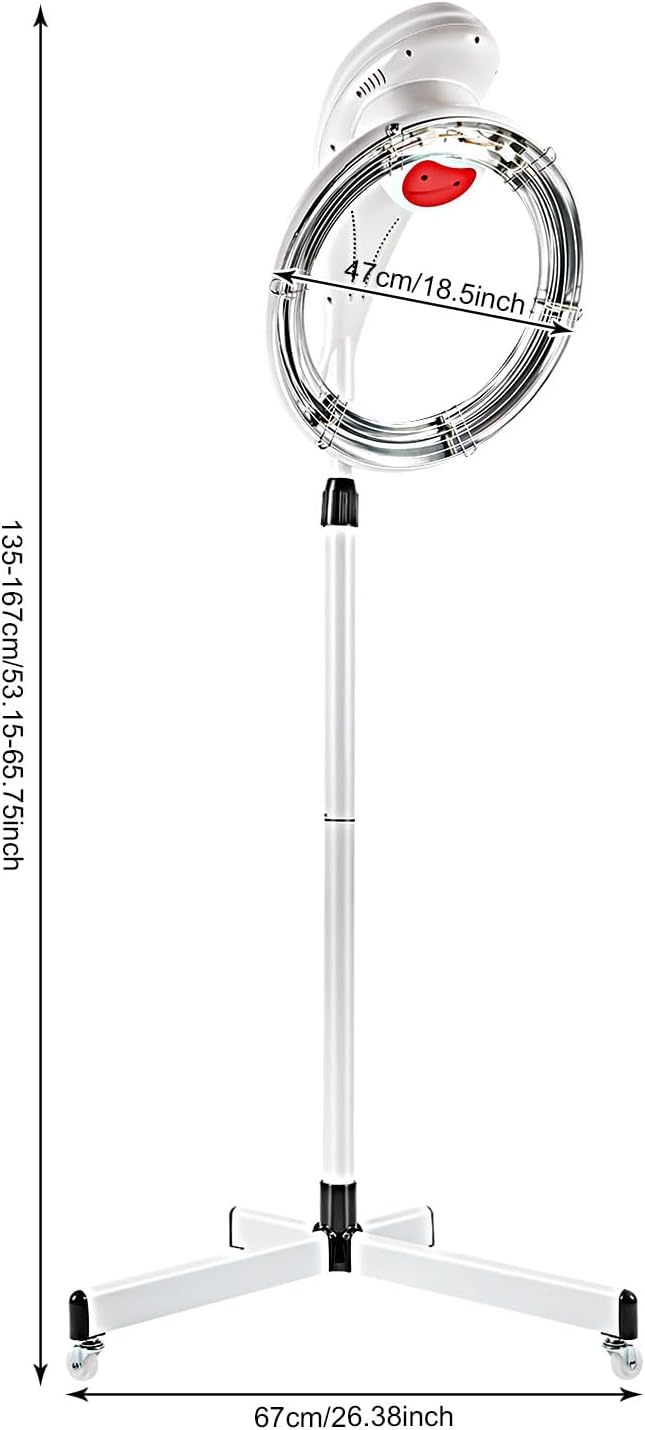 Professional Orbiting Hair Dryer110V Hair Color Processor with Adjustable Height 53.15-65.75inStanding Salon Hair Dryers with Wheels for Salon