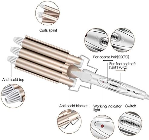 Professional Hair Curling Ceramic Triple Barrel Electric Hair Curler Iron Rollers Pear Waving Waver Fast Styling Tools