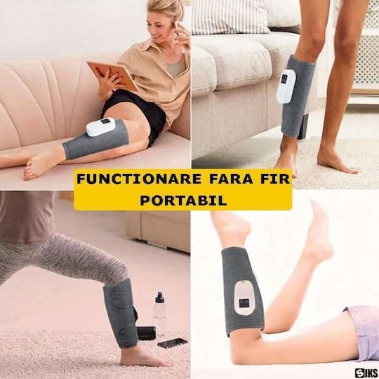 Portable Calf Massager with Adjustable Compression &amp Heat – Leg Wrap Massager for Circulation and Pain Relief – Rechargeable Adjustable Fit