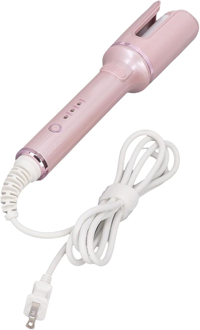 Hair Curling Iron Negative Ion Hair Curler with Dual Ion Generator 3 Temperature Settings Wand Curler for Women Pink Color 54W