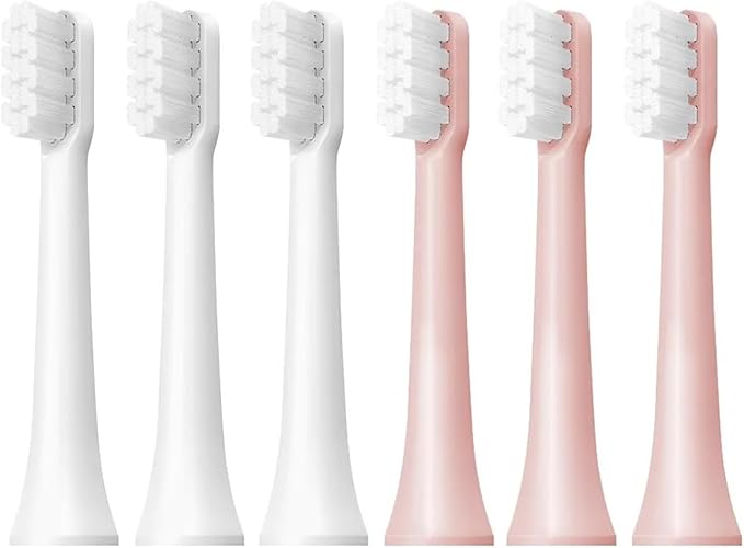 6/12Pcs Replacement Brush HeadsCompatible for XIAOMI MIJIA T100 Toothbrush Vacuum Soft Bristle Suitable Nozzles(T100-WH3 PK3)