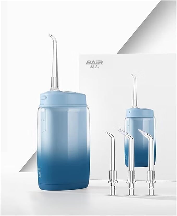 BAIR V2 Small Mini Dental Flusher Portable Electric Cleaner Home Dental Cleaning Water Floss 4 Nozzles. (32-33 34-35 36-37 38-39 40-41 42-43 44-45 46-47 : Lanyu)