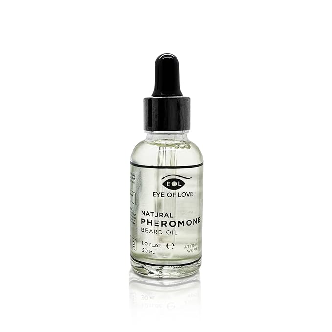Eye of Love Natural Beard Oil for Men - Daily Facial Hair Softener with Argan Jojoba Oils for Moisturized Skin Reduced Frizz Facial Grooming &amp Hydration Support (30ml/1fl oz)