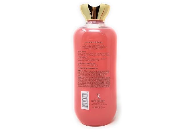 Coconut Hibiscus 2 in 1 Body Wash &amp Bubble Bath 16 fl oz &amp Coconut Hibiscus Butter Body Cream 8 oz (Pack of 2)