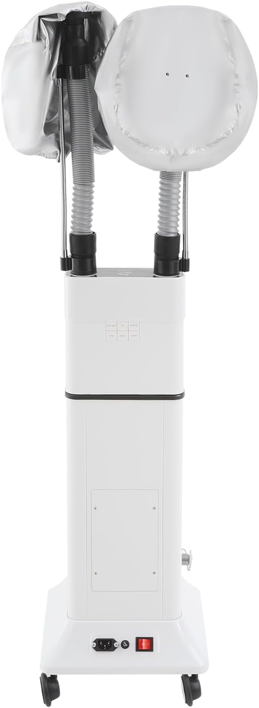 Multifunctional Nano Hair Steamer Machine 650W Professional Micro Mist Salon Processor 2 Vaporizing Caps for Hair Deep Care Repair Salon Spa Without Damage (White-1)