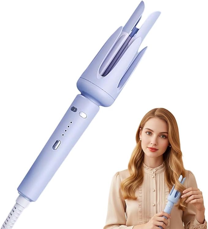 Fully Automatic Lazy Curling Stick2026 New Electric Rotary Curler32mm Rotating Curling Iron with 3 TemperaturesFast Heating Curler Tongs Anti-Scald Hair Wand Gift for Long Hair (Purple)