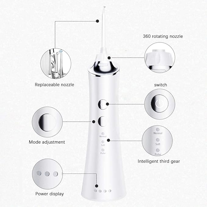 Cordless Water Flosser Portable Oral Care Device Ipx7 Waterproof &amp 3 Modes 150ML for Travel Home