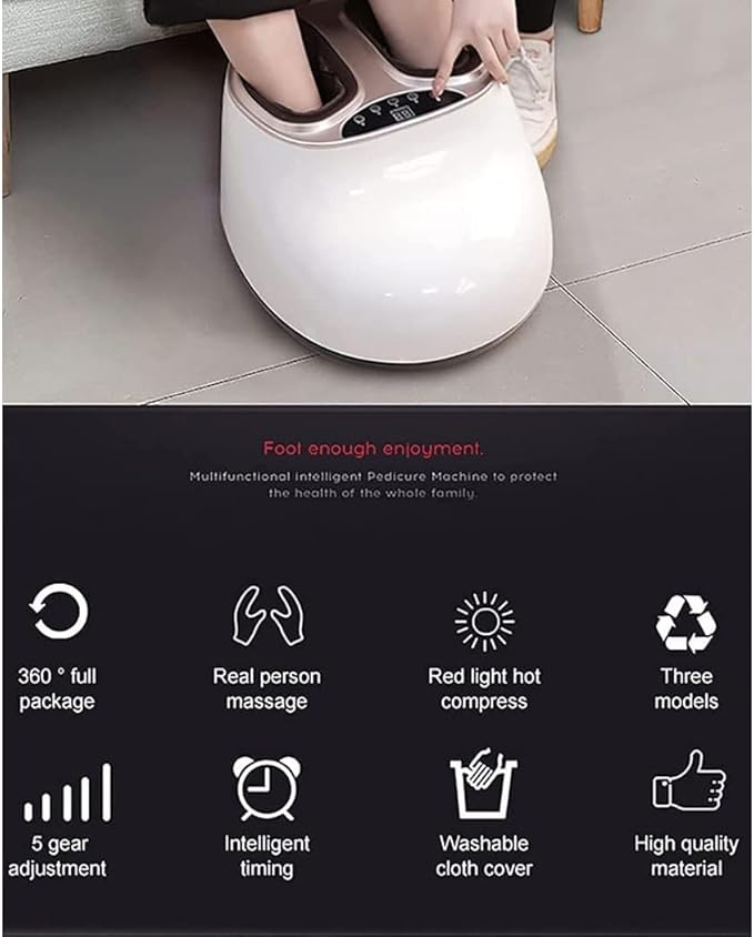Foot Massager Foot Massager Machine with Heat Foot Massagers for Neuropathy Pain and Circulation Plantar Fasciitis Massager for Home Use (Color : Silver)
