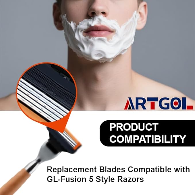 36 Blades Replacement Parts for GL-Fusion 5 Style Razors (Black) Wet Razors Men's Blades Value Packs