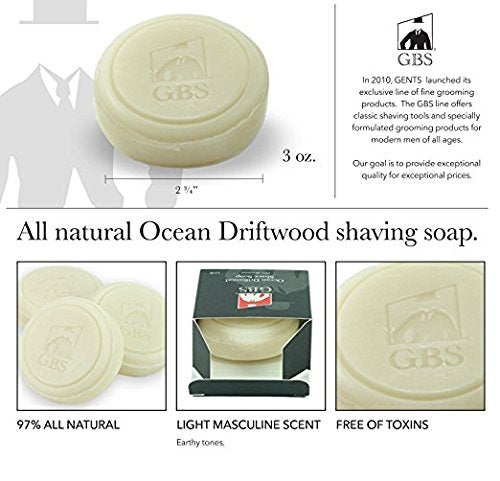G.B.S Men's Futur Adjustable DE Safety Razor with Badger Brush Chrome Brush and Alum block leather case Ocean Driftwood Shave Soap + Tin w/Lid and blades!