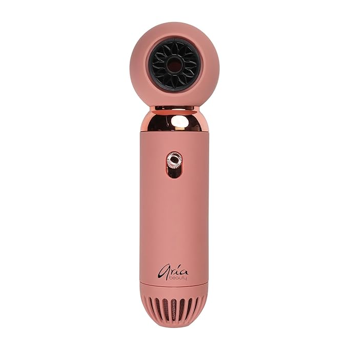 Aria Beauty Too Cute Compact Hair Dryer - Lightweight Portable Blow Dryer with High or Low Settings - Negative Ionic Technology - Rose Gold - 1 pc