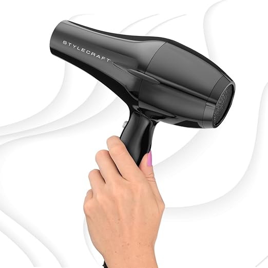 StyleCraft Professional Hair Dryer &amp Titanium Flat Iron Styling Set - Salon-Grade Performance for All Hair Types