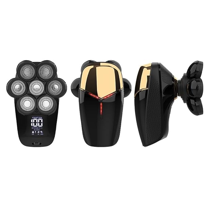 Head Shavers for Bald Men 5 in 1 Bald Head Shaver Multifunctional Electric Razor Head Shaving for Bald Men LED Display Cleansing Brush Nose Hair Trimmer