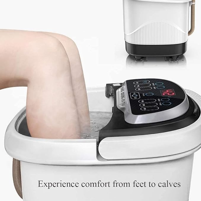 Foot Spa Foot Bath Massager with Heat Bubbles Digital Temperature Control 6 Massage Rollers and Acupressure Massage Points Fatigue Relief