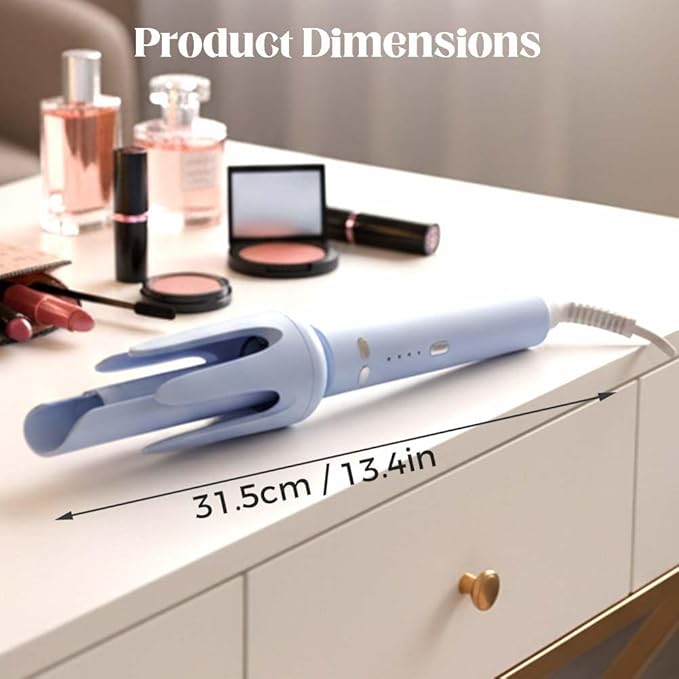 Fully Automatic Lazy Curling Stick2026 New Electric Rotary Curler32mm Rotating Curling Iron with 3 TemperaturesFast Heating Curler Tongs Anti-Scald Hair Wand Gift for Long Hair (Purple)