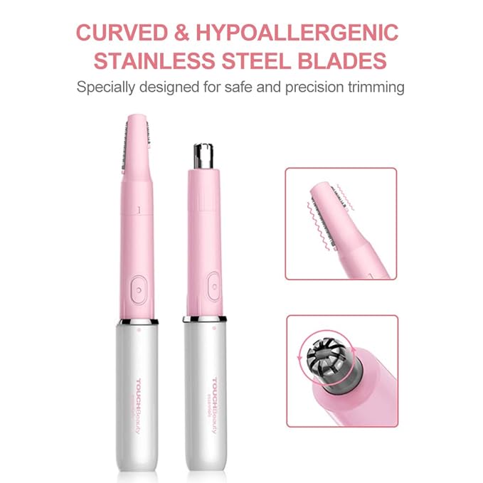 TOUCHBeauty 2024 Upgraded All-in-One Facial Hair Trimmer for Women TB1458 (Battery)+TB 2158（Rechargeable）