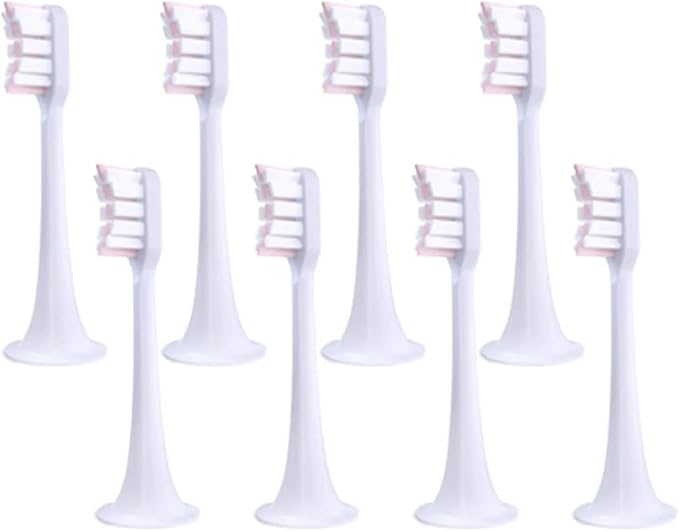 6/8PCS Compatible for XIAOMI MIJIA T300/500 Replacement Brush Heads Sonic Electric Toothbrush Vacuum Soft Bristle Suitable Nozzles(8pcs Pink)