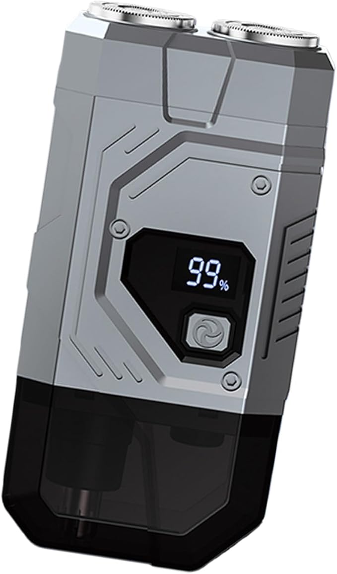 Professional 2 in 1 Electric Shaver and Nose Hair Trimmer for Men Featuring LED Display and Dry Wet Shaving Grooming