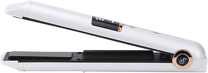 Portable Cordless Hair Straightener Curler with Power Bank Function 3 in 1 3D Comb Teeth Rechargeable Hair Straightener for Home or Travelling