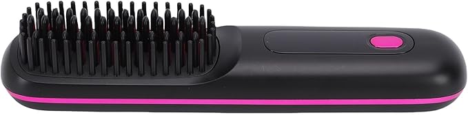 Asixxsix Asixxsix Hair Straightener Brush 20s Fast Heating Cordless Straightening Brush Portable Hair Straightener with LCD Display and 3 Temperature Settings for Women (Purple) (Black)