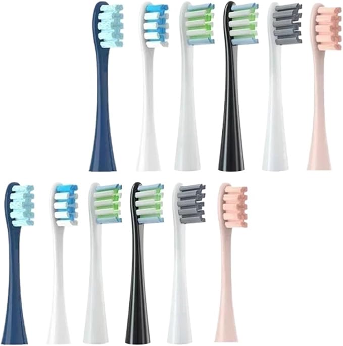 Replacement Brush HeadsCompatible for Oclean X/X PRO/Air 2 /SE / Z1/ F1/ OneDuPont Deep Cleaning Nozzles Sonic Soft(8pcs Black)