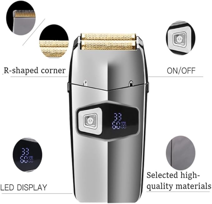 Cordless Metal Hair Shaver for Men Beard Electric Shaver Razor Fade Bald Head Shaving Machine