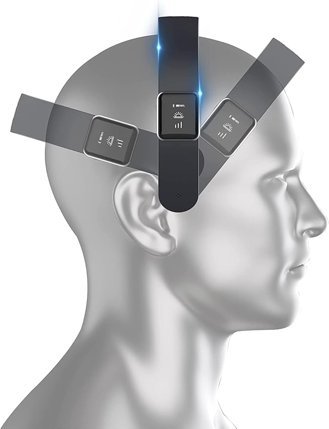 Master Massage H1 Fashion Hairband Head Massager - Slim &amp Lightweight 11 Vibrating Heads 5 Modes 3 Intensities from Gentle Fingers to Acupressure (Deluxe Prussian Blue)