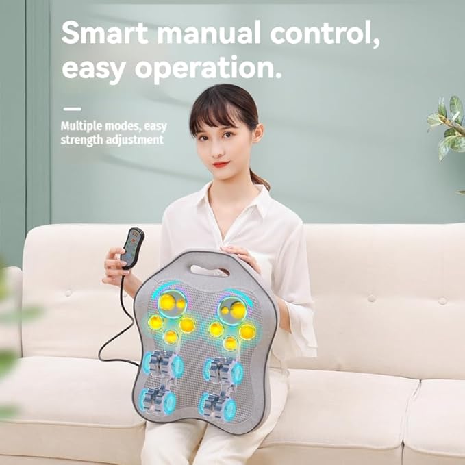 Back Massager with Heat Neck Massager for Pain Relief Deep Tissue 3D Kneading Massage Pillow for Back Neck Shoulder Legs Gift for Mom and Dad