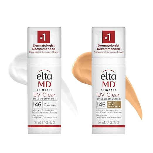 EltaMD UV Clear Face Sunscreen SPF 46 Oil-Free Sunscreen with Zinc Oxide Dermatologist Recommended