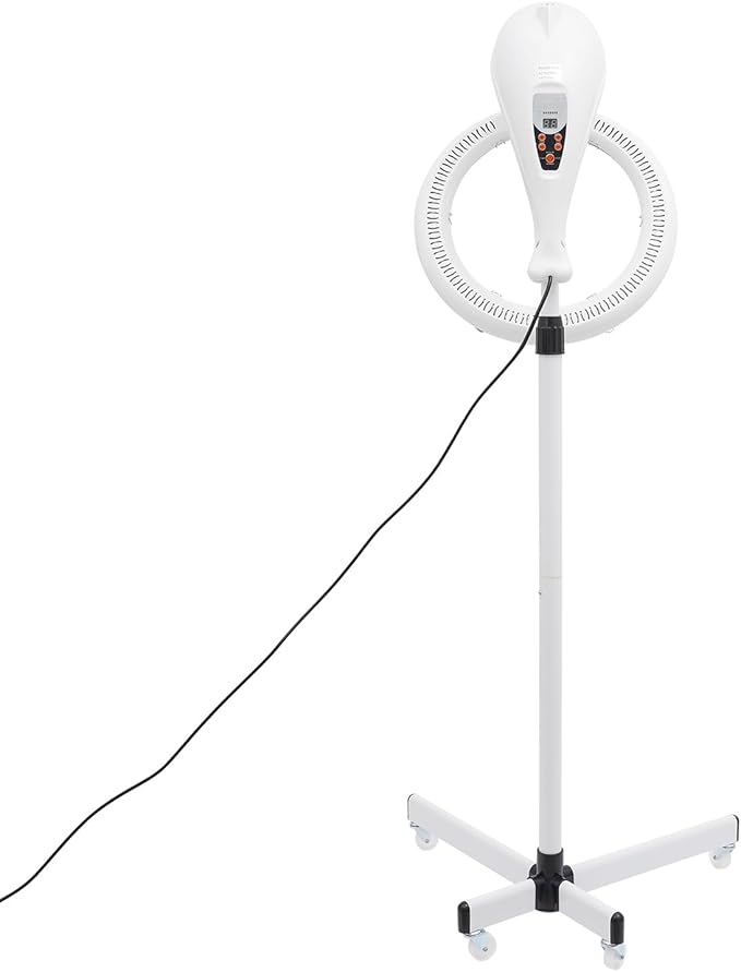 Professional Stand Hair Dryer 950W Salon Hair Steamer with Timer &amp Temp Control Adjustable Height 61-70 inch 360° Swivel Head &amp Wheels for Hair Drying Conditioning Coloring