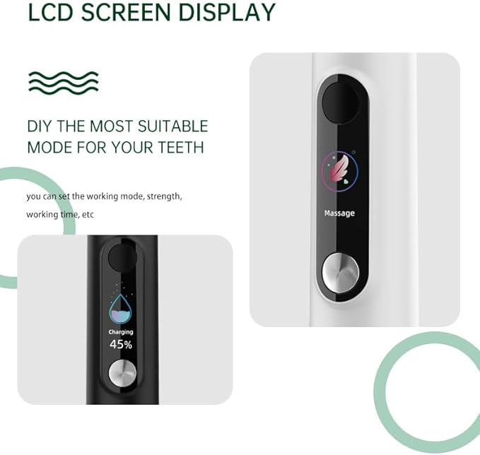 NB-1 LCD Screen Electirc Toothbrush5 Modes 5 intensities &amp DIY ModeRechargeable Sonic Electric Power Toothbrush for AdultWhite