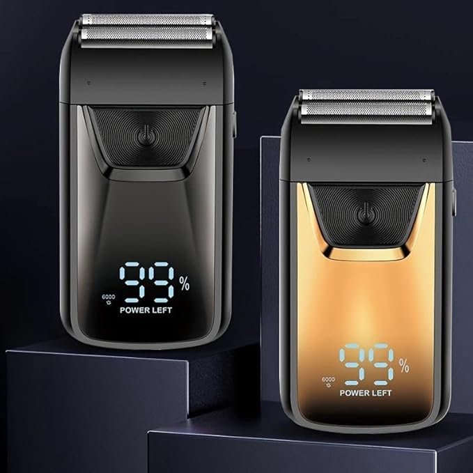 Men's Shaver Electric Shaving Machine Cordless Foil Shaver Bald Shaving Machine Hair Cutting Machine Men's Razor(Gold)
