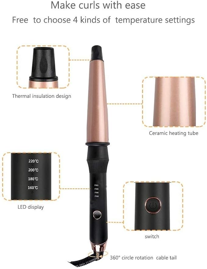 Curling Iron Tourmaline Ceramic Hair Curling Electric Professional Hair Curling Stick with Gloves Fashion Styling Tools Hairdressing