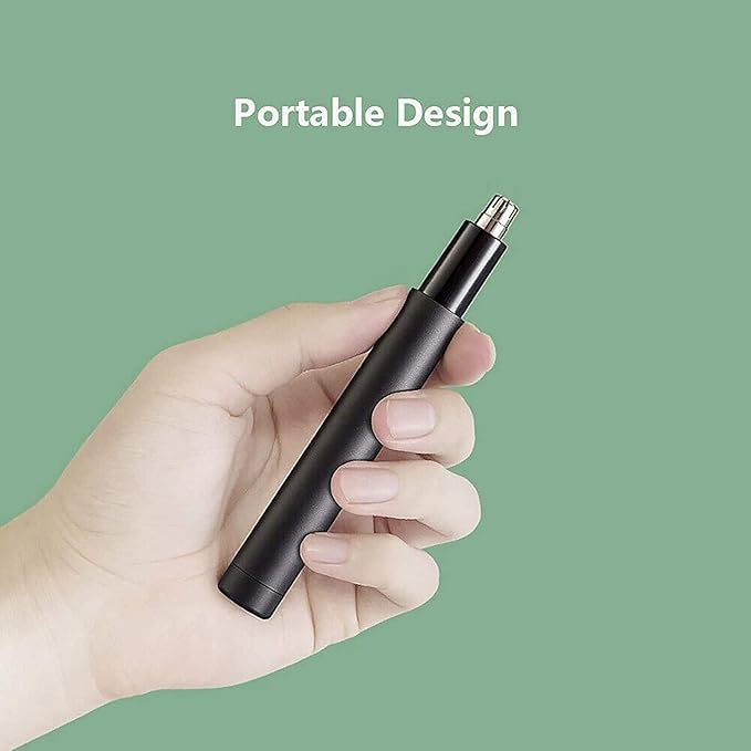 Nose Hair Trimmer Professional Tiny Painless Ear and Nose Clippers for Men and Women Waterproof Nose Hair Remover with Stainless Steel Head Dual Edge Blades and Metal Body Battery-Operate