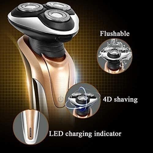 Mens Electric Razor for Men Electric Face Shavers Rechargeable Shaving Men's Cordless Razors Waterproof Wet Dry 4 in 1 Rotary Shavers Beard Nose Mustache Trimmer USB Charging