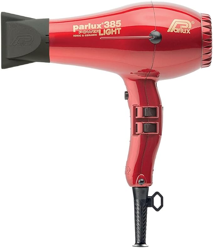 Parlux 385 Powerlight Ionic and Ceramic Red Hair Dryer with Miracle Large Detangling Brush Mint Green – Lightweight Blow Dryer and Dual Bristle Brush for Smooth Frizz-Free Hair