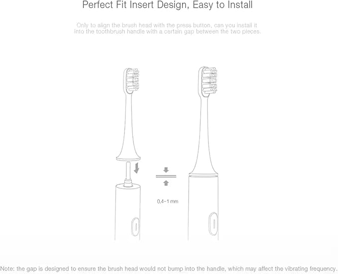 3/6PCS Compatible for Mijia T300 T500 Sonic Electric Toothbrush Head Teethbrush Replacement Heads Acoustic Oral Hygiene Clean(6PCS Sensitive Heads)