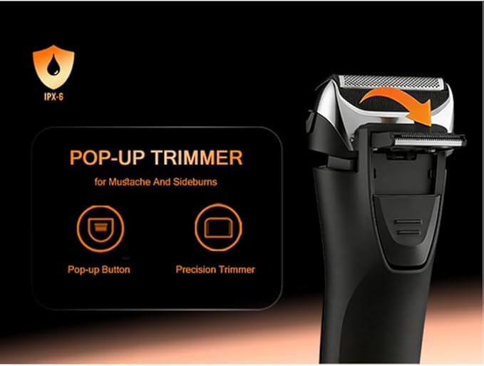 Electric Foil Shaver for Men IPX6 Waterproof 3D Electric Razor with LED Display &amp Pop-Up Trimmer USB-C Rechargeable Lightweight Handheld ShaverGift for Men