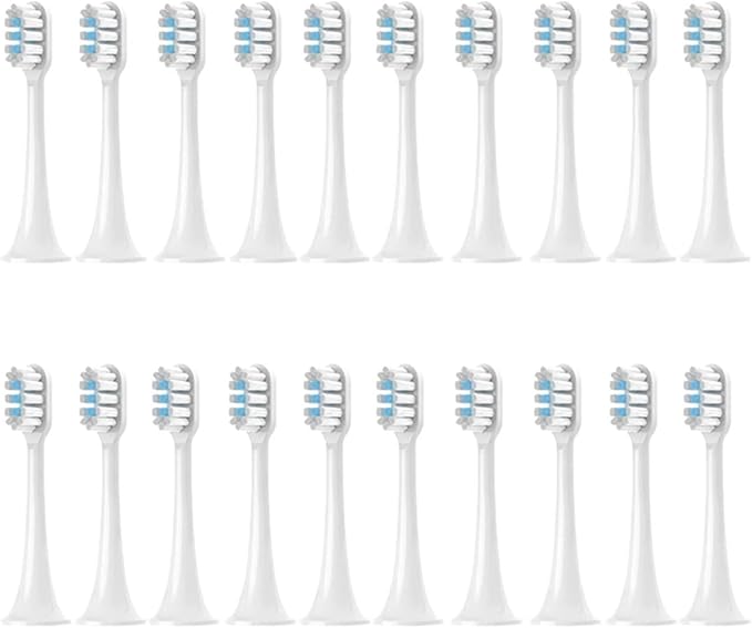 Compatible for XIAOMI MIJIAT300 Replacement Toothbrush Heads 16/20/30PCS(T300White Blue-20pcs)