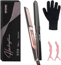 2-in-1 Digital Hair Straightener &amp Curler – Negative Ionic Flat Iron with LED Display 6 Adjustable Temp Settings up to 260°F Ceramic Floating Plates Auto Shut-Off Dual Voltage for Travel