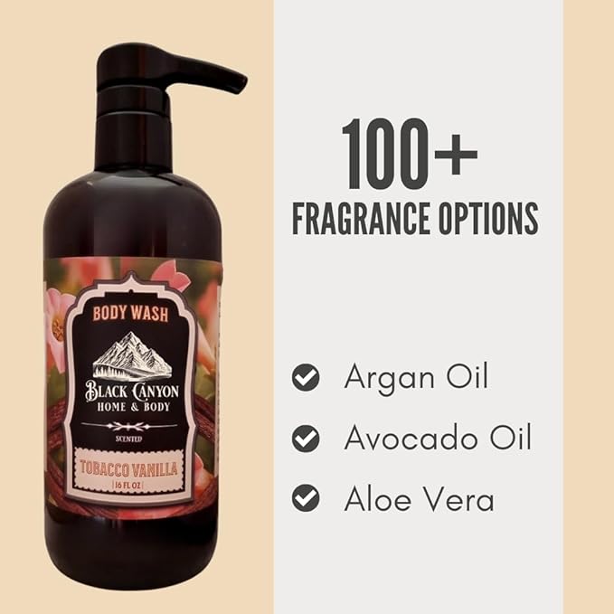 Black Canyon Tobacco Vanilla Scented Body Wash 16 Oz (2 Pack)