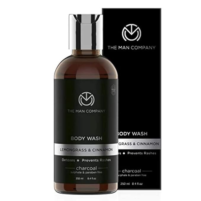 Man Co. Activated Charcoal Body Wash - 250ml | Anti Pollution Body Wash for Deep Pore Cleansing | Removes Dirt &amp Impurities | Acne Control Shower Gel