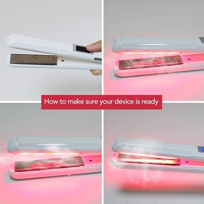 Professional Recovers Damaged Hair Tool with Ultrasonic Infrared Hair Care Iron Cold Flat Iron Hair Treament Styler LCD Display Infrared Hair Straightener Ceramic Flat Iron