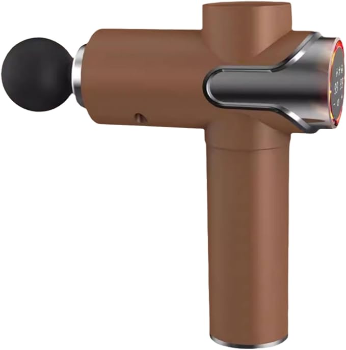 Portable Plastic Massage Gun with 99 Speeds and 8 Massages Heads Whole Body Percussion Electric Muscle Massager for Pain Relief Powerful(Brown)